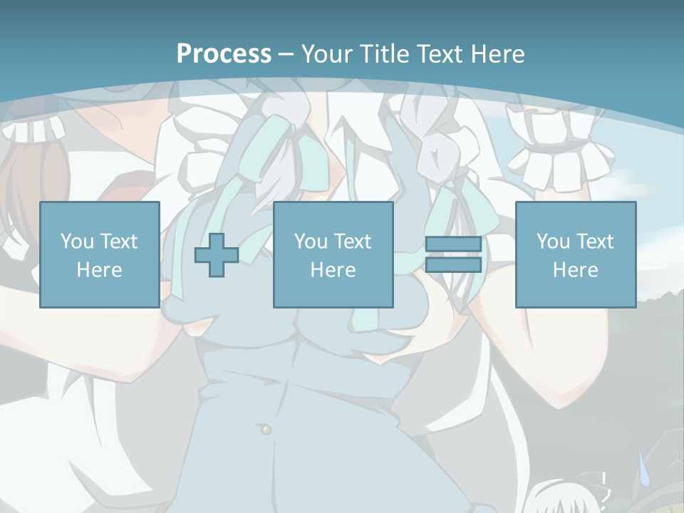 A Group Of Anime Girls Standing Next To Each Other PowerPoint Template