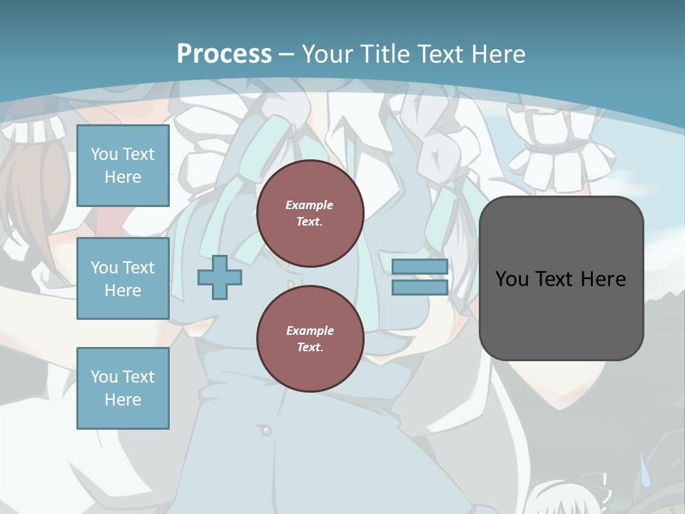 A Group Of Anime Girls Standing Next To Each Other PowerPoint Template