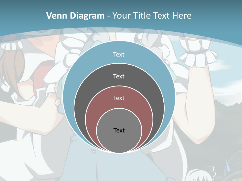 A Group Of Anime Girls Standing Next To Each Other PowerPoint Template