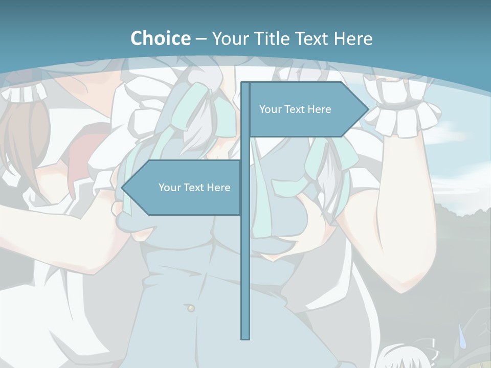 A Group Of Anime Girls Standing Next To Each Other PowerPoint Template