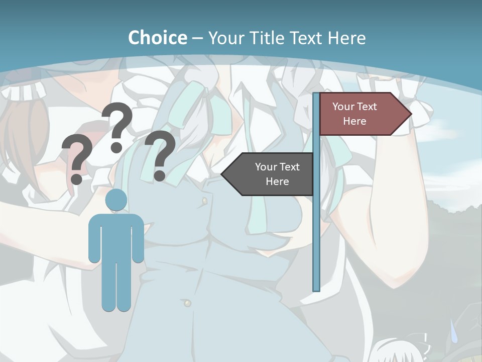 A Group Of Anime Girls Standing Next To Each Other PowerPoint Template