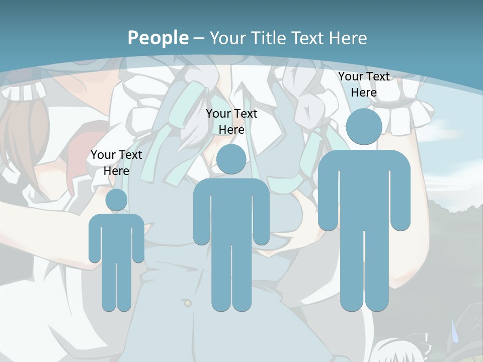 A Group Of Anime Girls Standing Next To Each Other PowerPoint Template