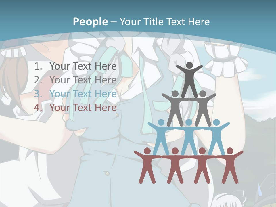 A Group Of Anime Girls Standing Next To Each Other PowerPoint Template