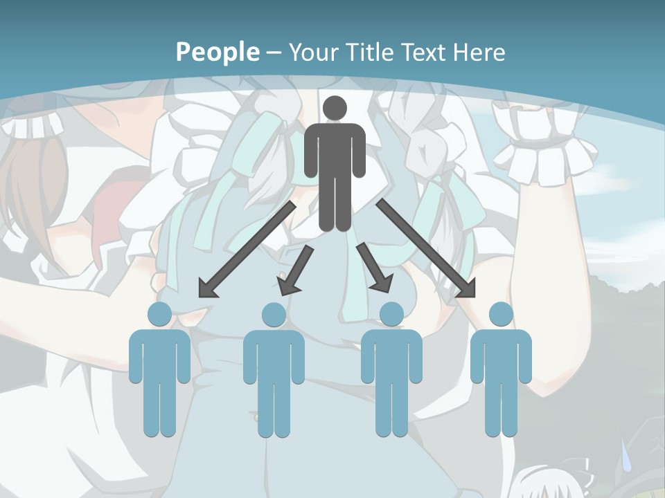 A Group Of Anime Girls Standing Next To Each Other PowerPoint Template