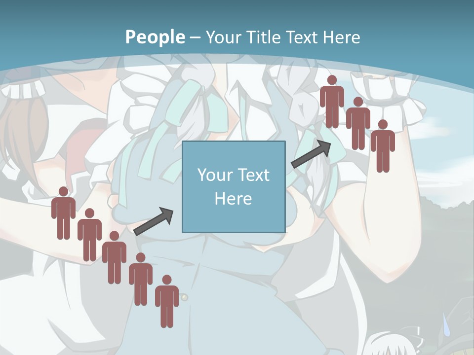 A Group Of Anime Girls Standing Next To Each Other PowerPoint Template