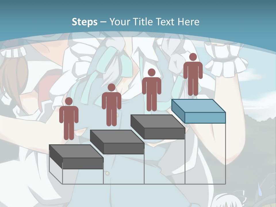 A Group Of Anime Girls Standing Next To Each Other PowerPoint Template