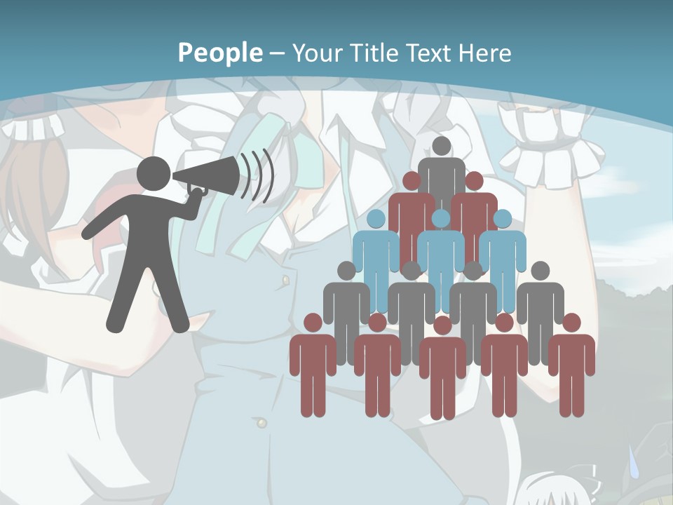 A Group Of Anime Girls Standing Next To Each Other PowerPoint Template