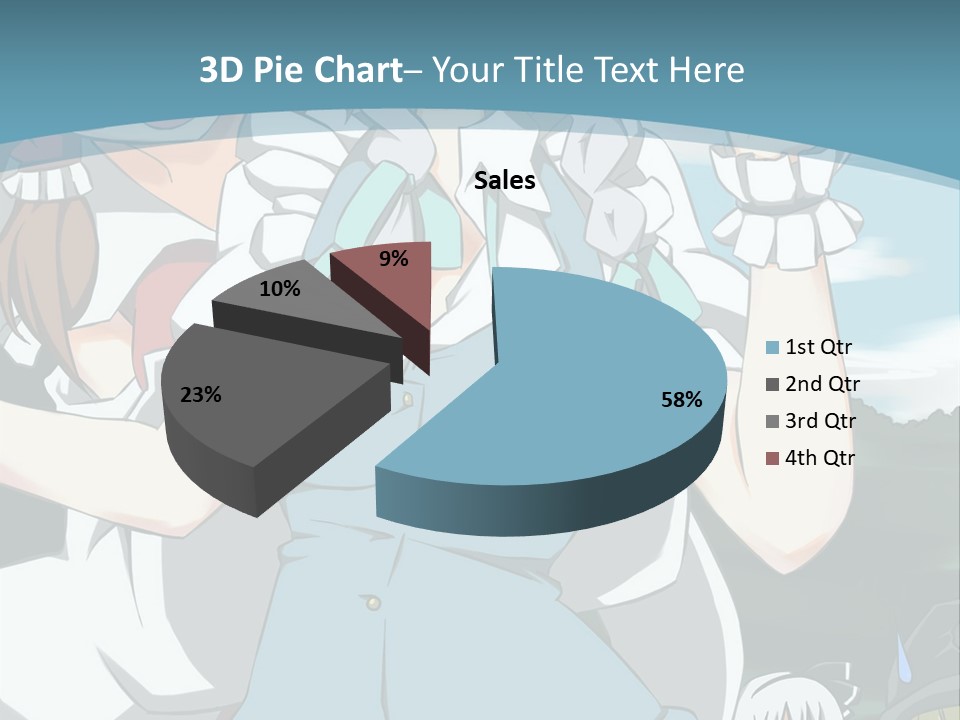A Group Of Anime Girls Standing Next To Each Other PowerPoint Template