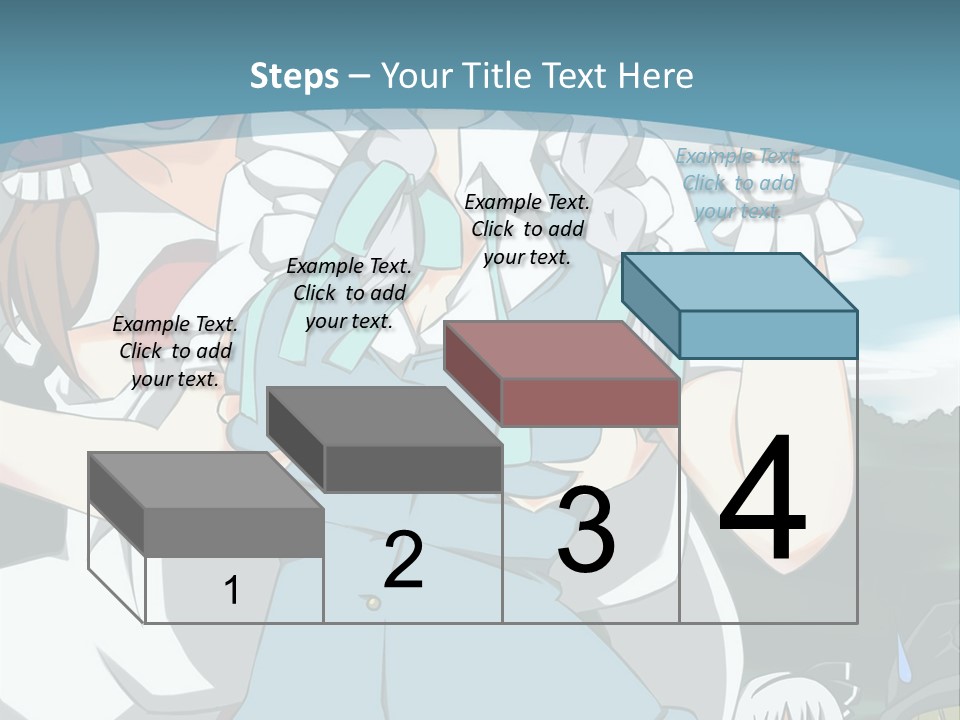 A Group Of Anime Girls Standing Next To Each Other PowerPoint Template