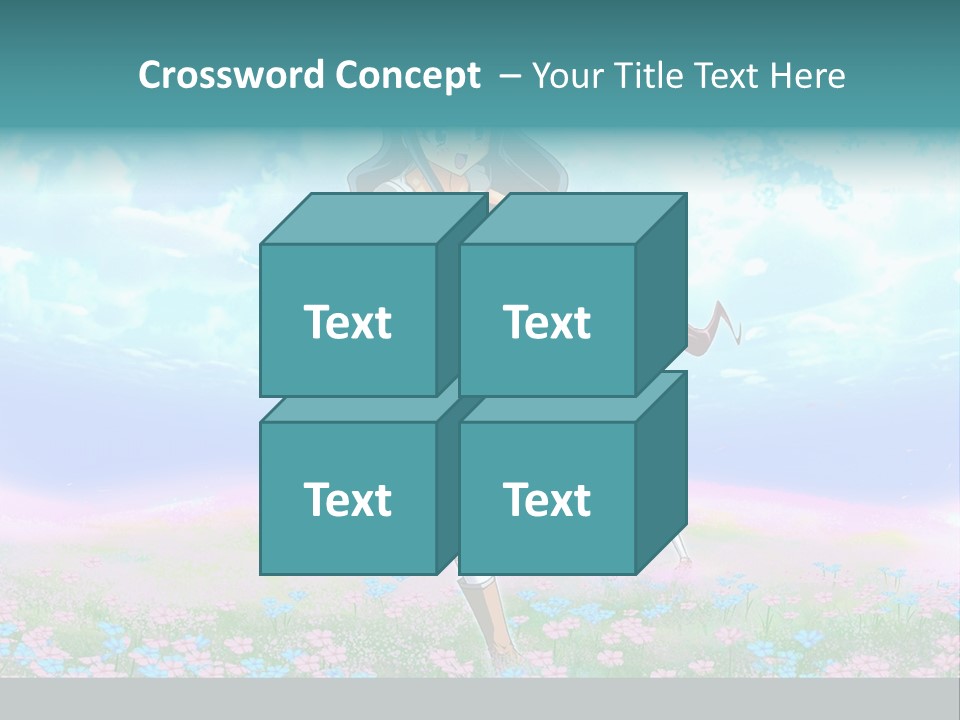 Two Anime Girls In A Field With A Sky Background PowerPoint Template