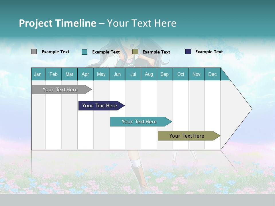 Two Anime Girls In A Field With A Sky Background PowerPoint Template