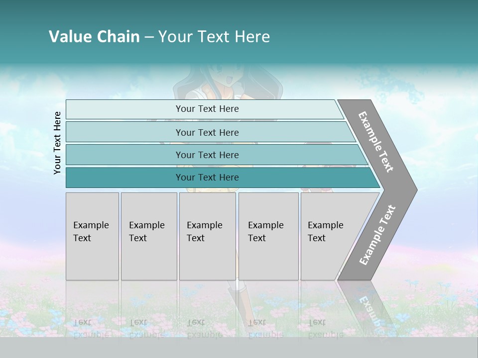 Two Anime Girls In A Field With A Sky Background PowerPoint Template