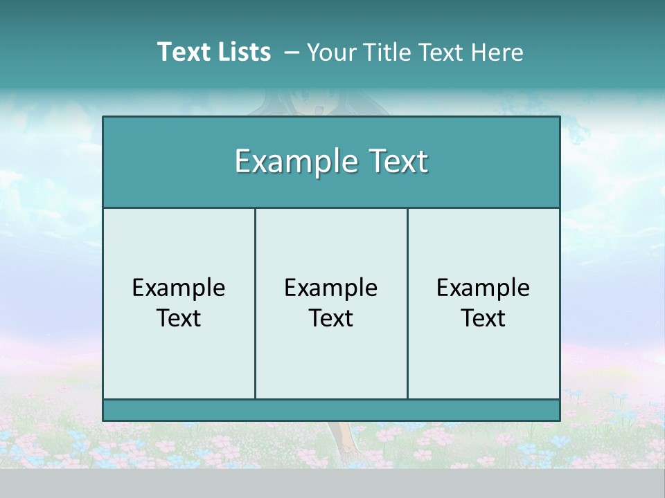 Two Anime Girls In A Field With A Sky Background PowerPoint Template