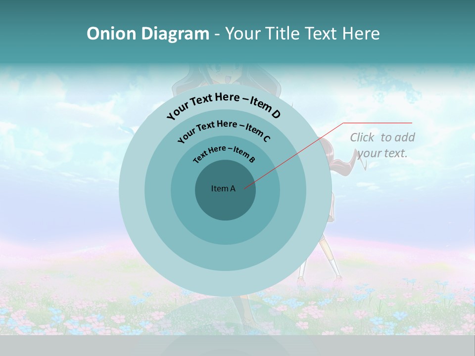 Two Anime Girls In A Field With A Sky Background PowerPoint Template