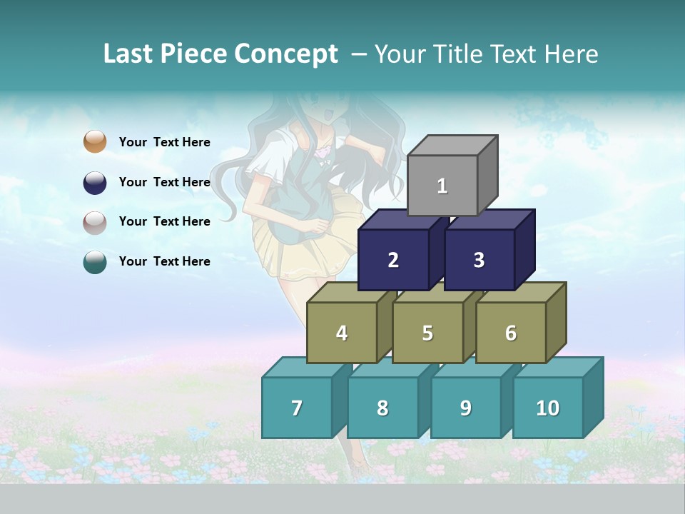 Two Anime Girls In A Field With A Sky Background PowerPoint Template