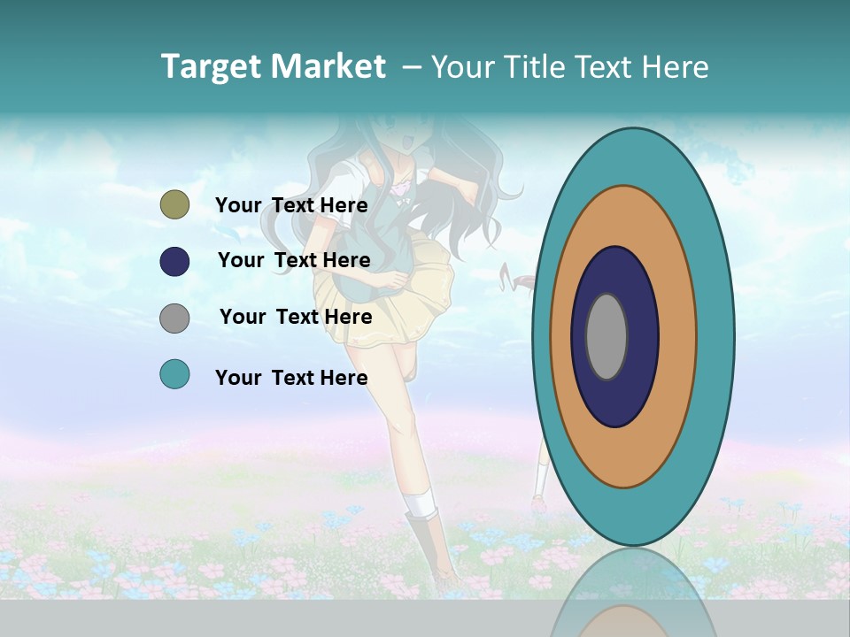 Two Anime Girls In A Field With A Sky Background PowerPoint Template
