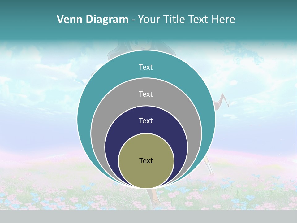 Two Anime Girls In A Field With A Sky Background PowerPoint Template