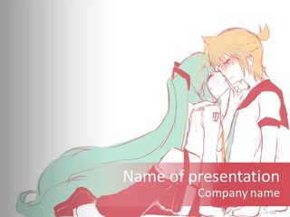 A Couple Of Anime Characters Hugging Each Other PowerPoint Template