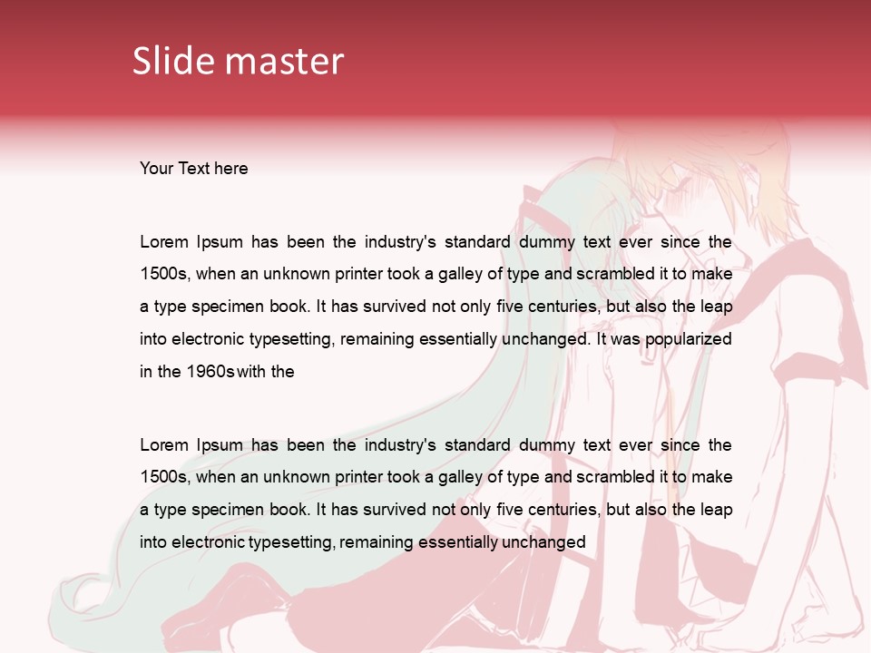 A Couple Of Anime Characters Hugging Each Other PowerPoint Template