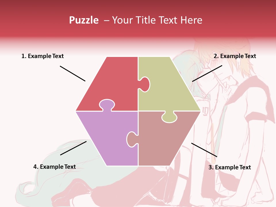 A Couple Of Anime Characters Hugging Each Other PowerPoint Template