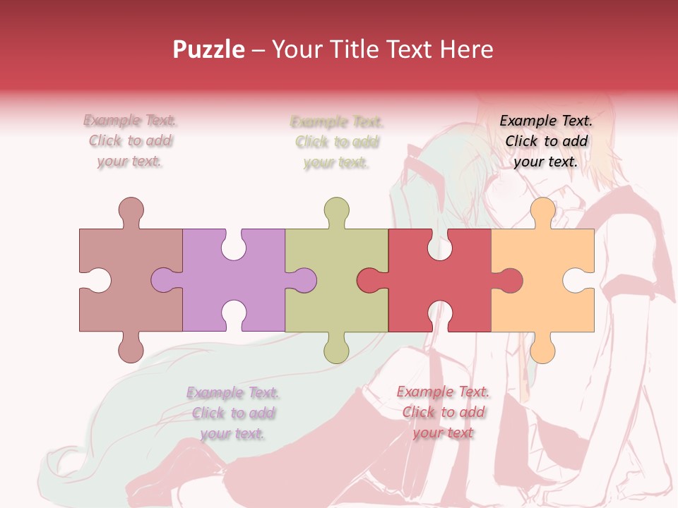 A Couple Of Anime Characters Hugging Each Other PowerPoint Template