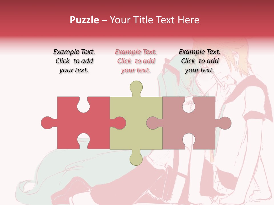 A Couple Of Anime Characters Hugging Each Other PowerPoint Template