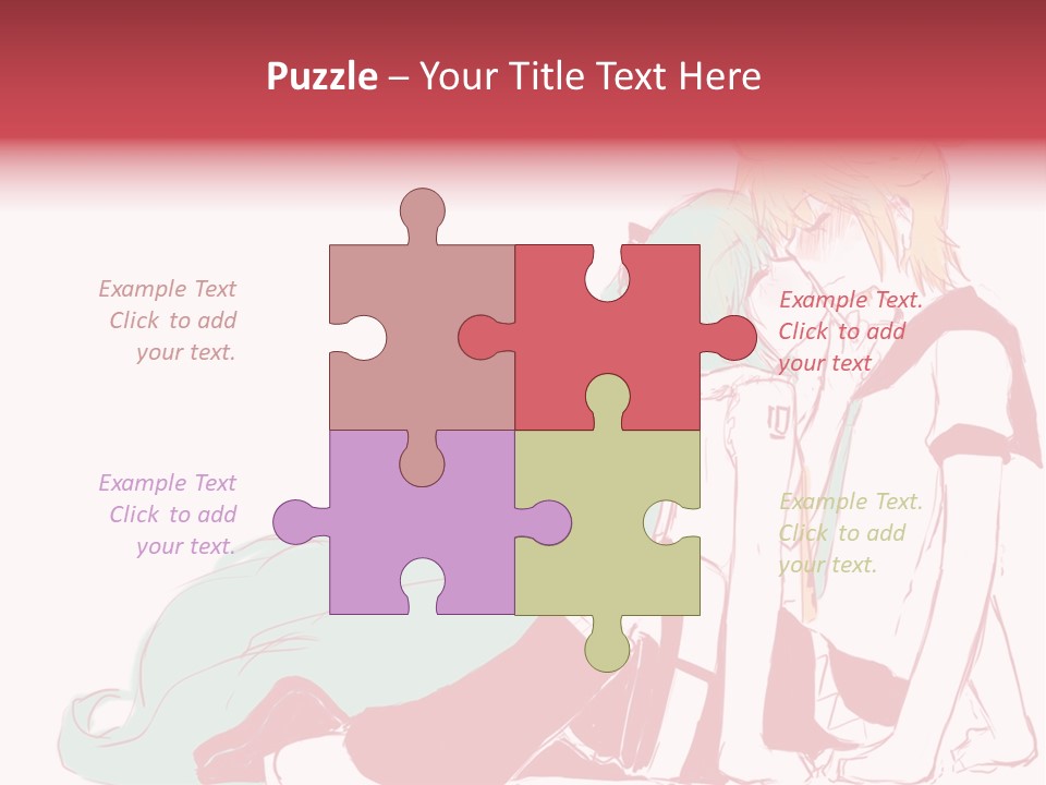 A Couple Of Anime Characters Hugging Each Other PowerPoint Template