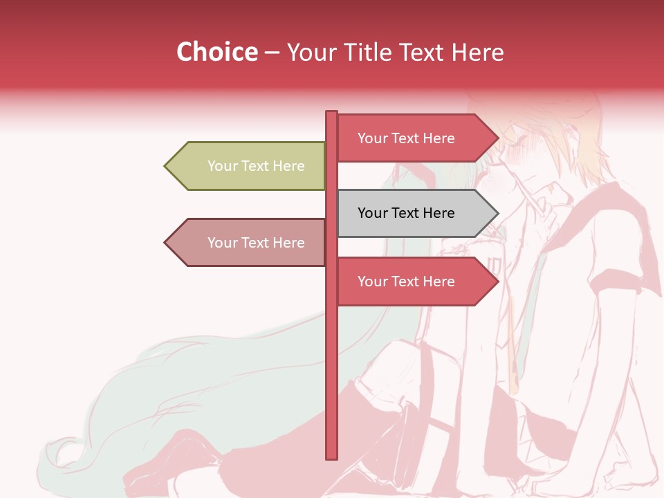 A Couple Of Anime Characters Hugging Each Other PowerPoint Template