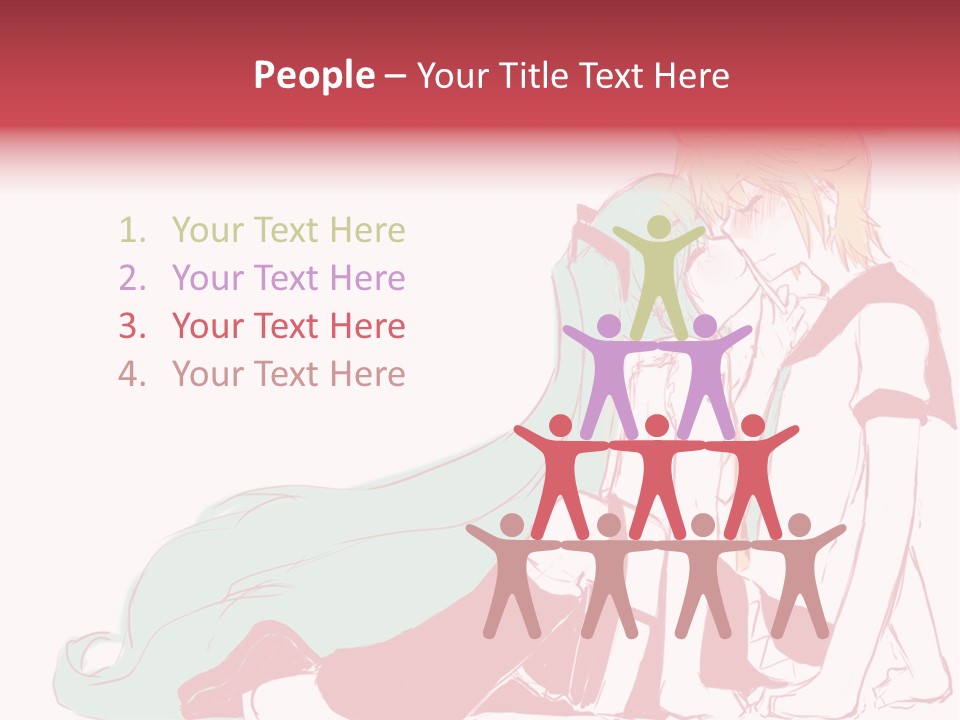 A Couple Of Anime Characters Hugging Each Other PowerPoint Template