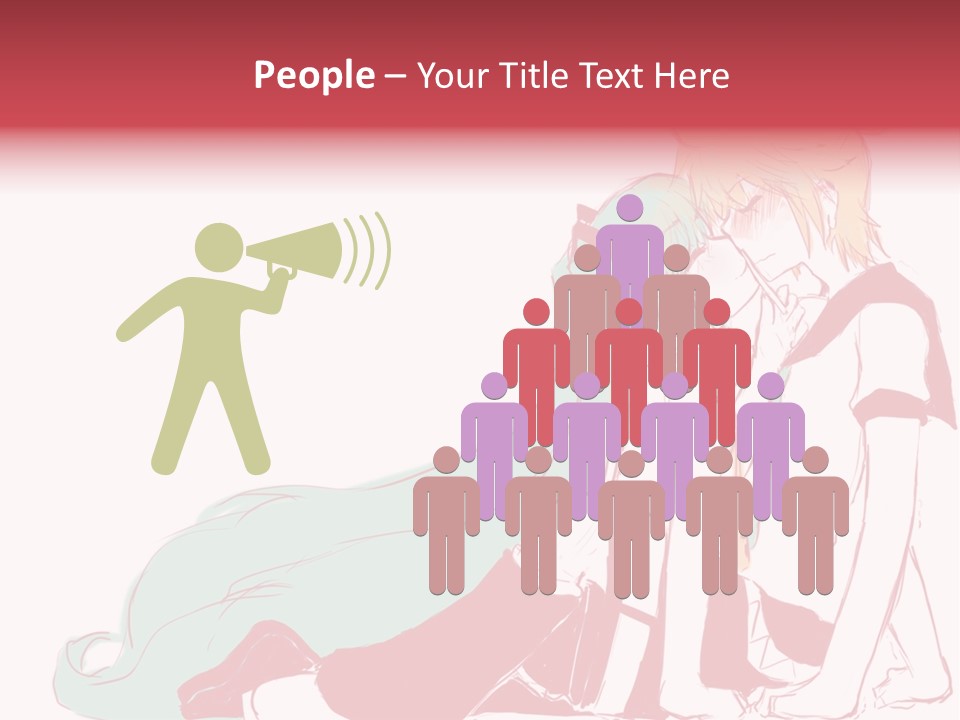 A Couple Of Anime Characters Hugging Each Other PowerPoint Template