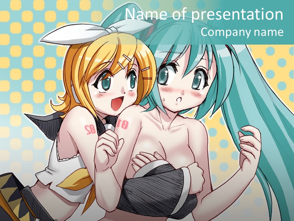 A Couple Of Anime Girls Hugging Each Other PowerPoint Template