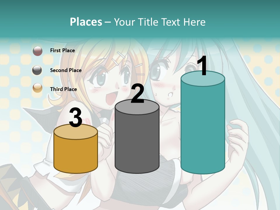 A Couple Of Anime Girls Hugging Each Other PowerPoint Template