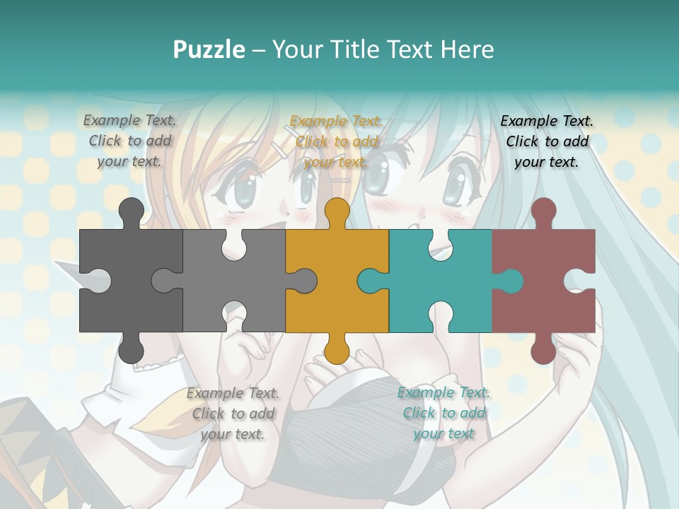 A Couple Of Anime Girls Hugging Each Other PowerPoint Template