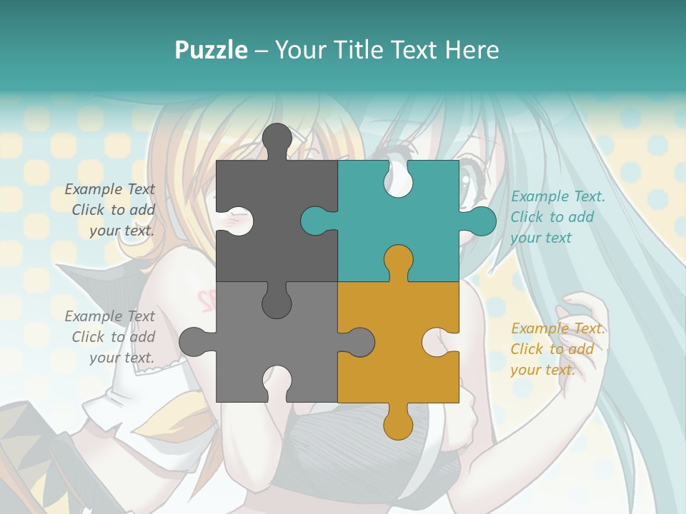 A Couple Of Anime Girls Hugging Each Other PowerPoint Template