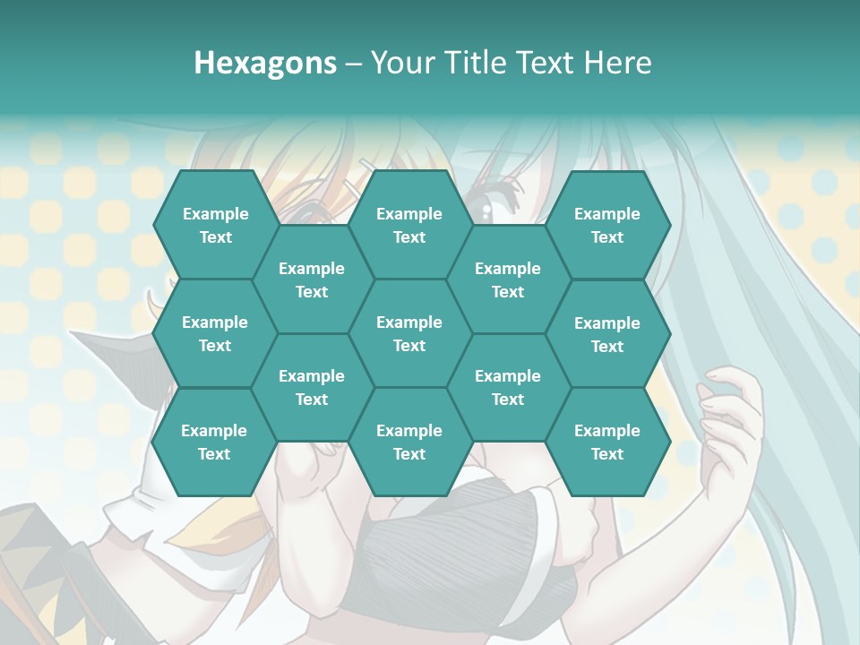 A Couple Of Anime Girls Hugging Each Other PowerPoint Template