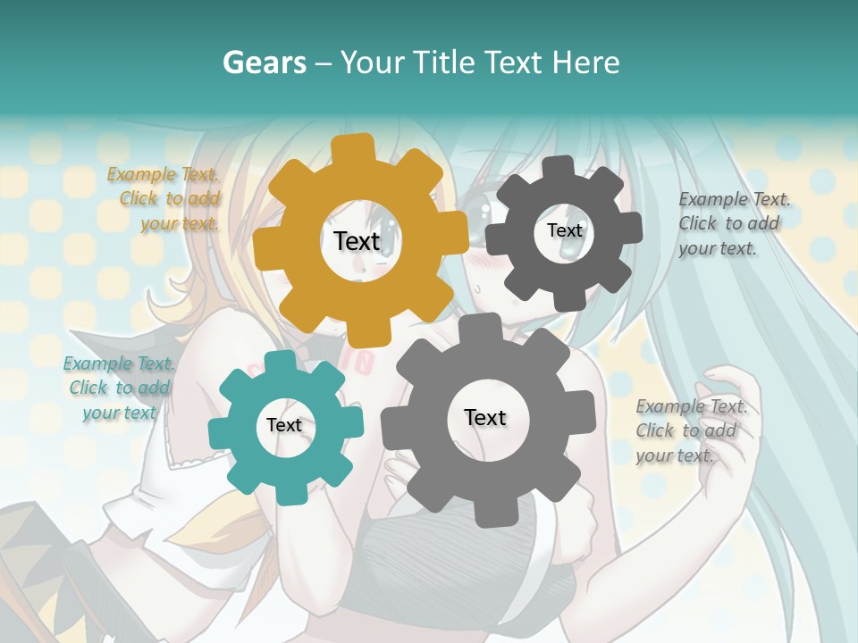 A Couple Of Anime Girls Hugging Each Other PowerPoint Template