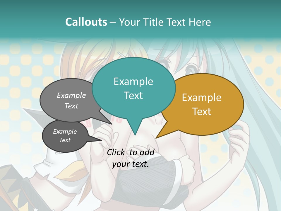 A Couple Of Anime Girls Hugging Each Other PowerPoint Template