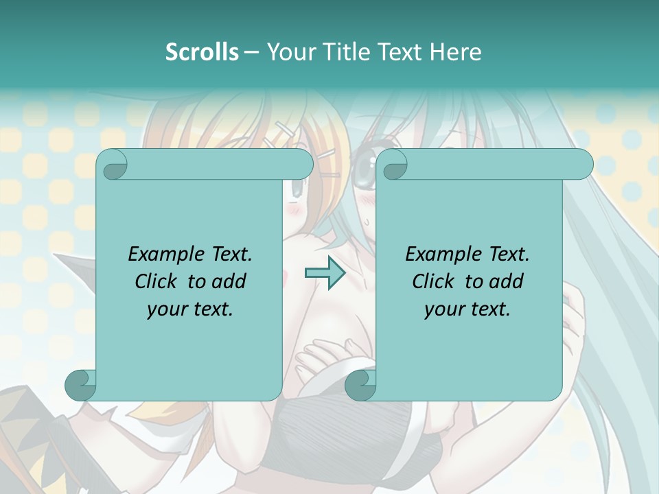 A Couple Of Anime Girls Hugging Each Other PowerPoint Template