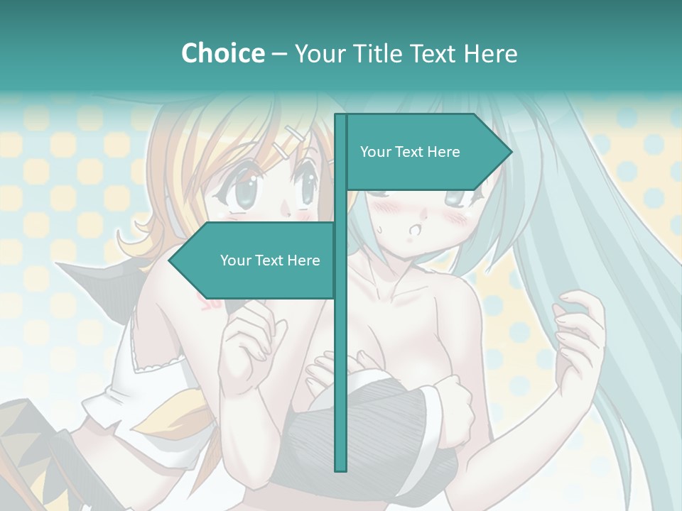 A Couple Of Anime Girls Hugging Each Other PowerPoint Template