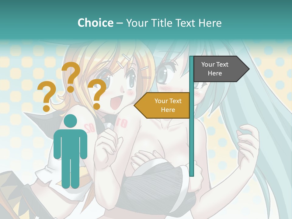 A Couple Of Anime Girls Hugging Each Other PowerPoint Template