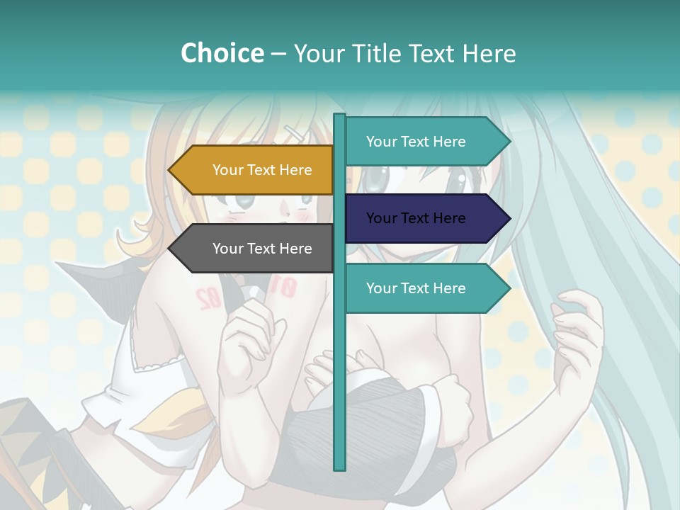 A Couple Of Anime Girls Hugging Each Other PowerPoint Template