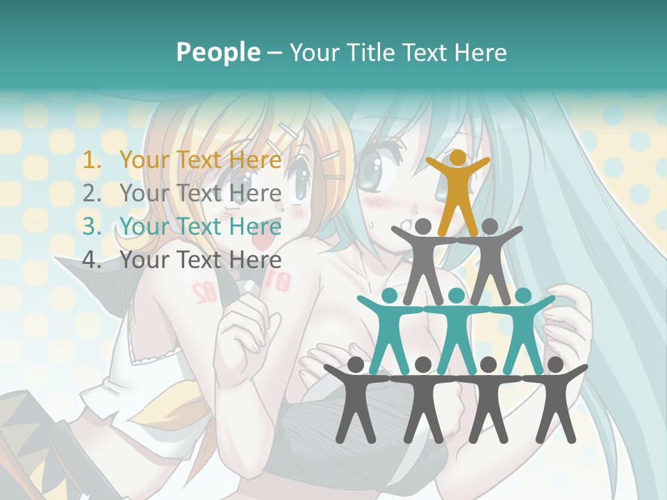 A Couple Of Anime Girls Hugging Each Other PowerPoint Template