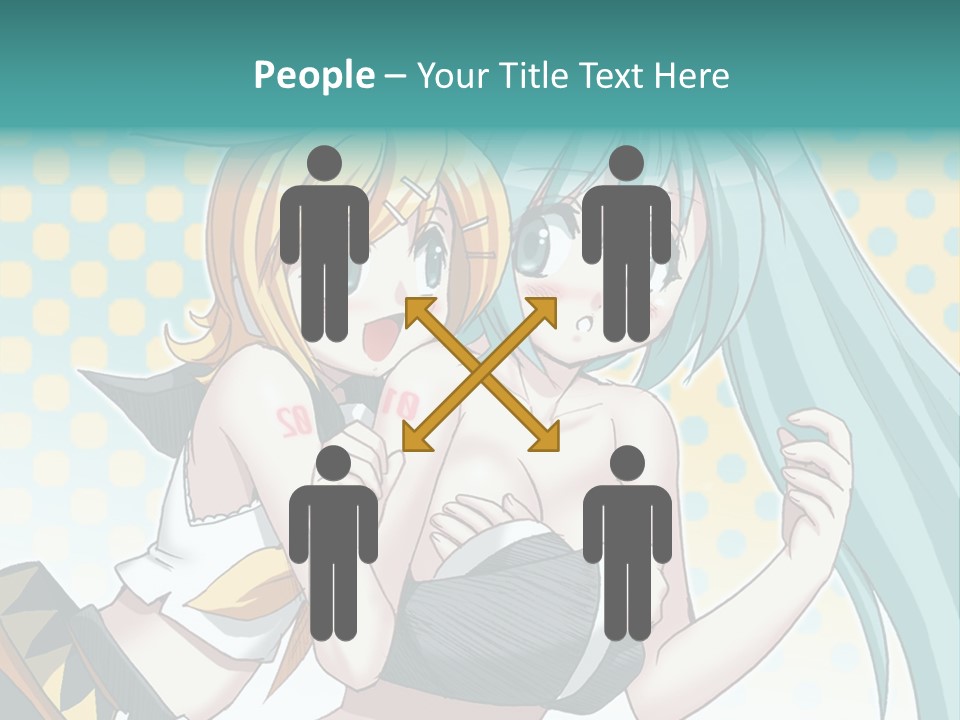 A Couple Of Anime Girls Hugging Each Other PowerPoint Template