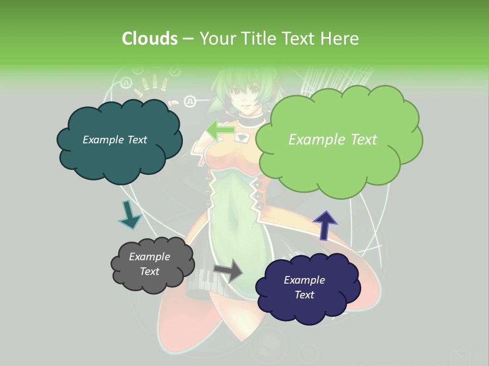 A Woman In A Dress Is Holding A Basket PowerPoint Template