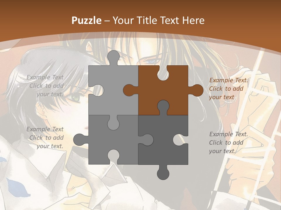 A Couple Of Anime Characters In Front Of A Clock PowerPoint Template