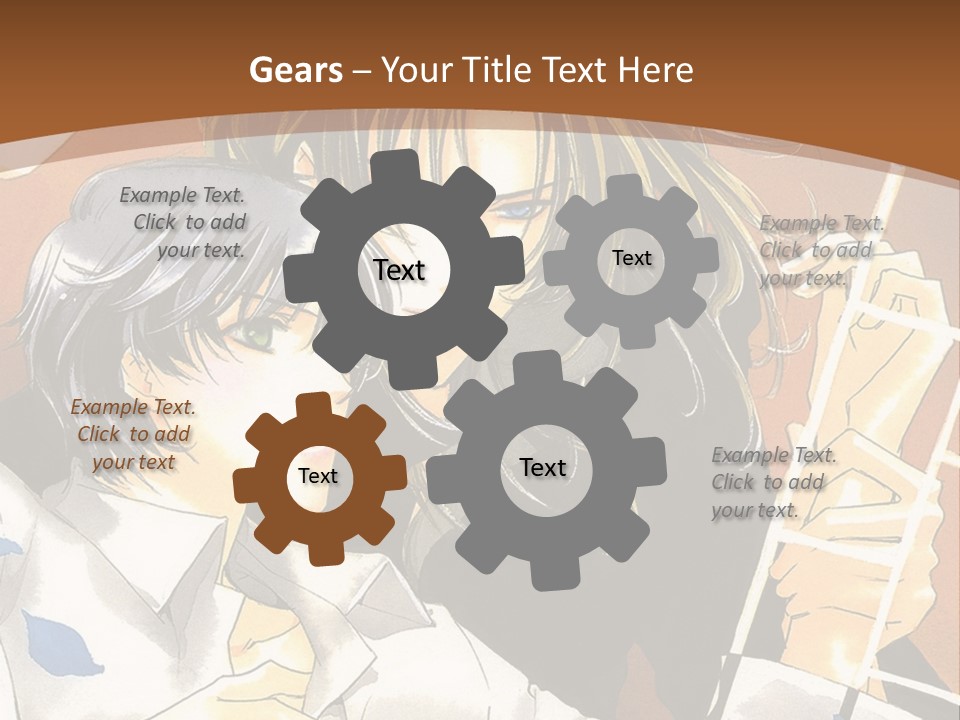 A Couple Of Anime Characters In Front Of A Clock PowerPoint Template