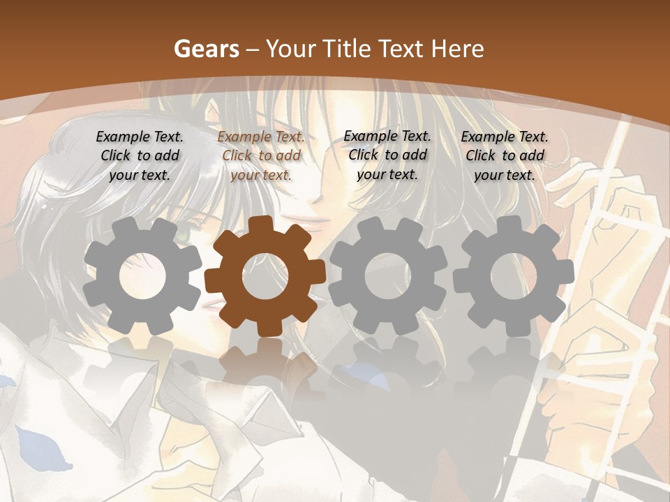 A Couple Of Anime Characters In Front Of A Clock PowerPoint Template