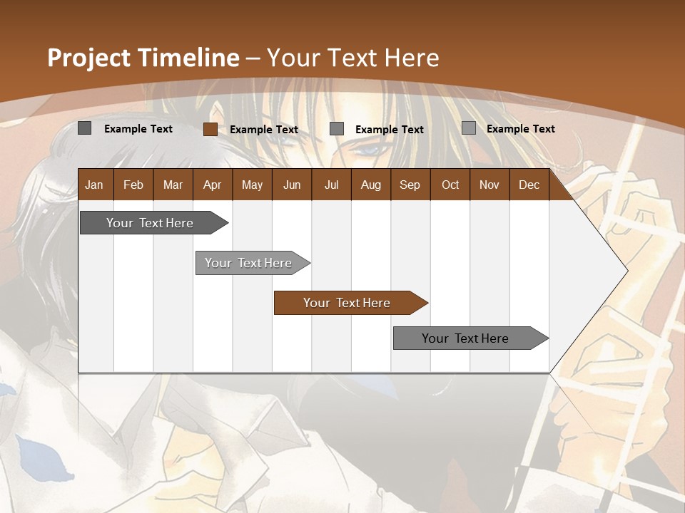 A Couple Of Anime Characters In Front Of A Clock PowerPoint Template