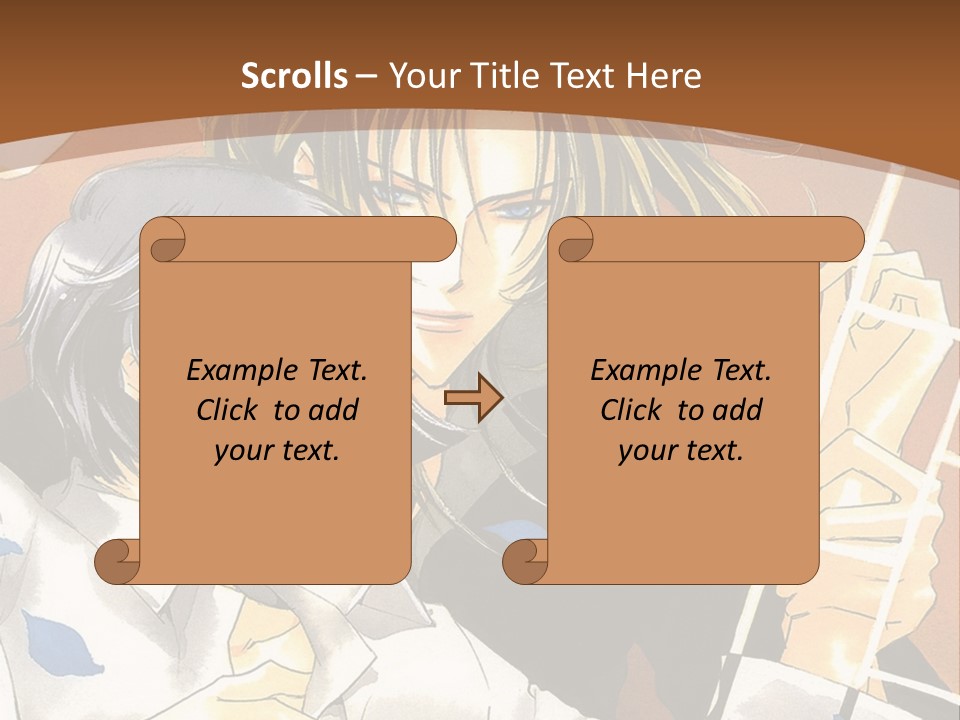 A Couple Of Anime Characters In Front Of A Clock PowerPoint Template