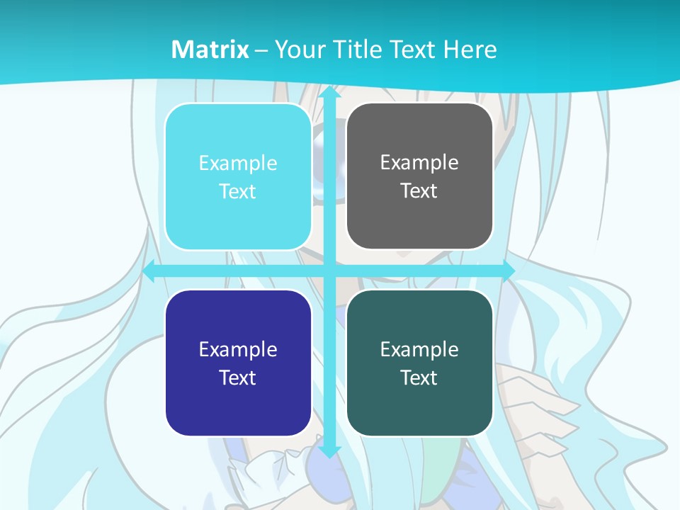 A Girl With Long Blue Hair And Blue Eyes PowerPoint Template